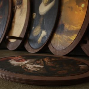 Field Painting,Natural Wall Art,Golden Wall Art,Wooden Wall Art,Wall Plaque,Oval Wall Decor,Wooden Wall Plaque,Oval Painting,Christmas Gift