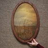 Field Painting,Natural Wall Art,Golden Wall Art,Wooden Wall Art,Wall Plaque,Oval Wall Decor,Wooden Wall Plaque,Oval Painting,Christmas Gift