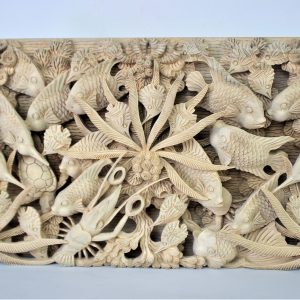 Hand Carved Balinese Wooden Fish Sculpture – Coastal Nautical Wall Art Decor