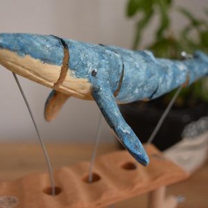 Handmade Wooden Whale Automaton – Carved Sustainable Wood Kinetic Sculpture