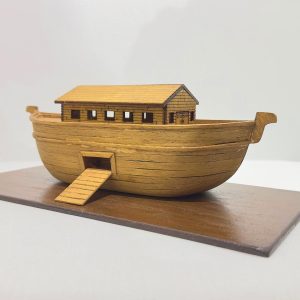 Handcrafted Wooden Noah Ark Model Ship – Ayous Wood with Teak or Walnut Varnish Finish