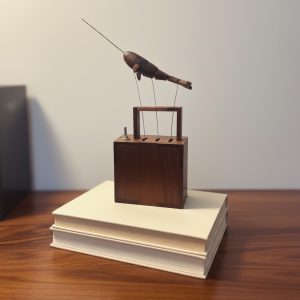 Wooden Whale Automata Sculpture – Handcrafted Mechanical Kinetic Art Piece for Desk